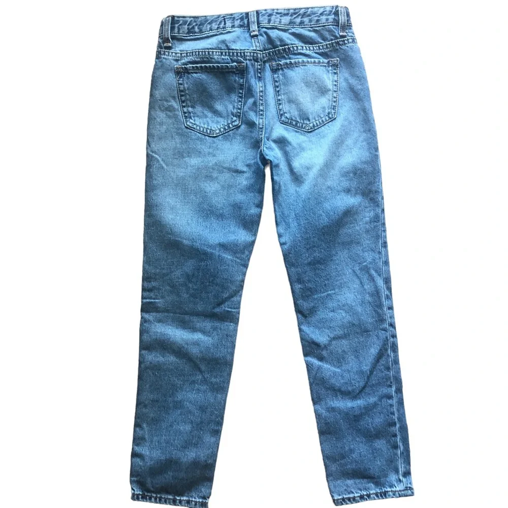 Gap Girls Size 10 Blue Denim Girlfriend Distressed Jeans